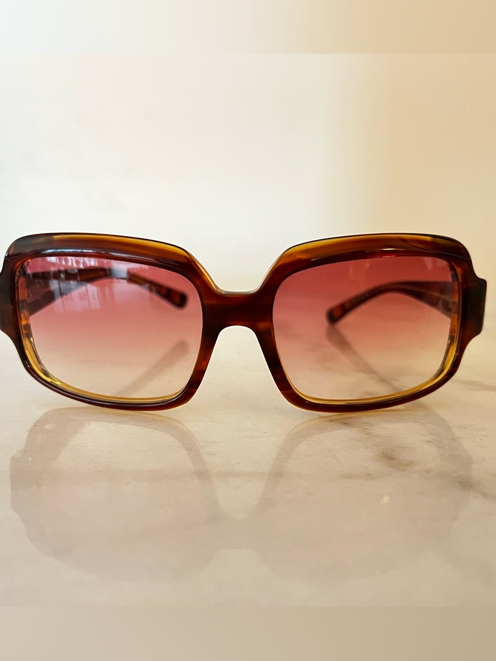 Paul Smith tortoise rectangular sunglasses pink gradient